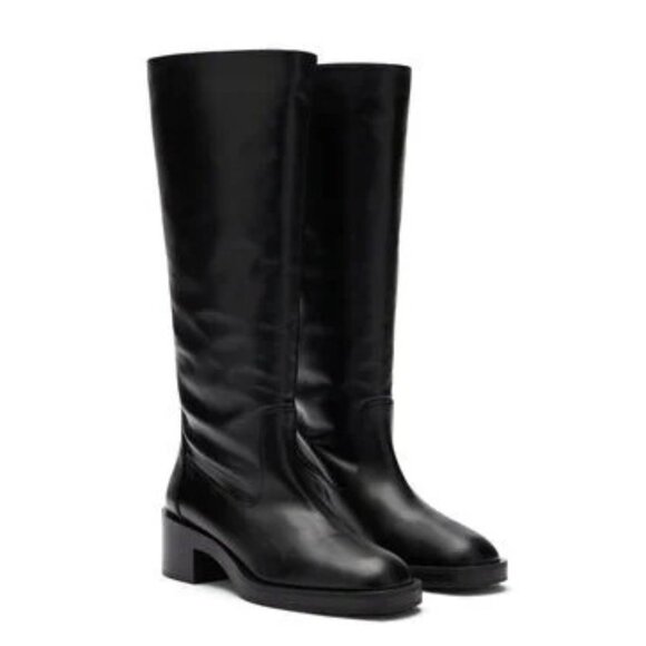 NEW Stuart Weitzman Kaia Knee High Boots Womens 9 Black Riding Contemporary Chic - Picture 1 of 10